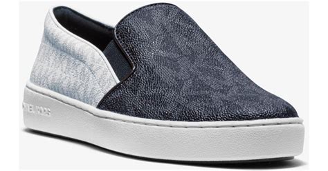 keaton logo slip on sneaker michael kors|michael kors leather slip ons.